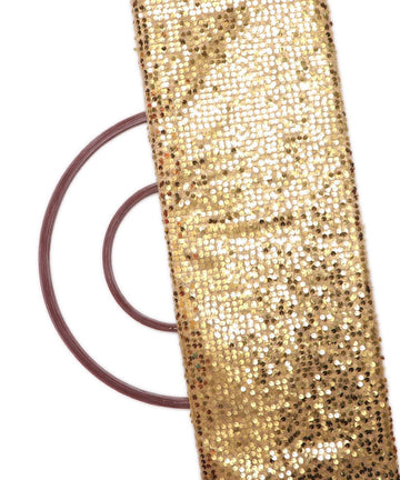 golden sequin net embroidery fabric